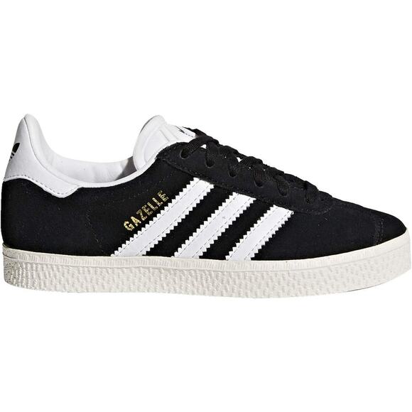 NWT Adidas Unisex Originals Kids Gazelle Black/White/Gold-SZ 4 Big Kid - Picture 3 of 7